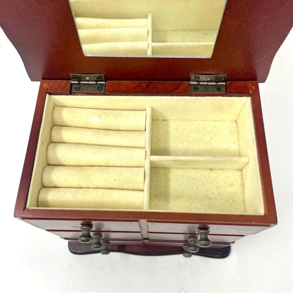 CROFT & BARROW solid wood vintage jewelry box